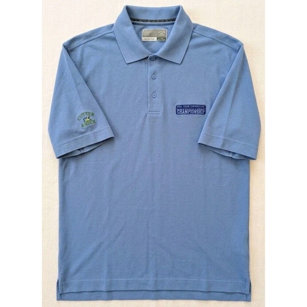 Cutter & Buck Mens Large Blue Polo Shirt PGA Tour Superstore World Amateur